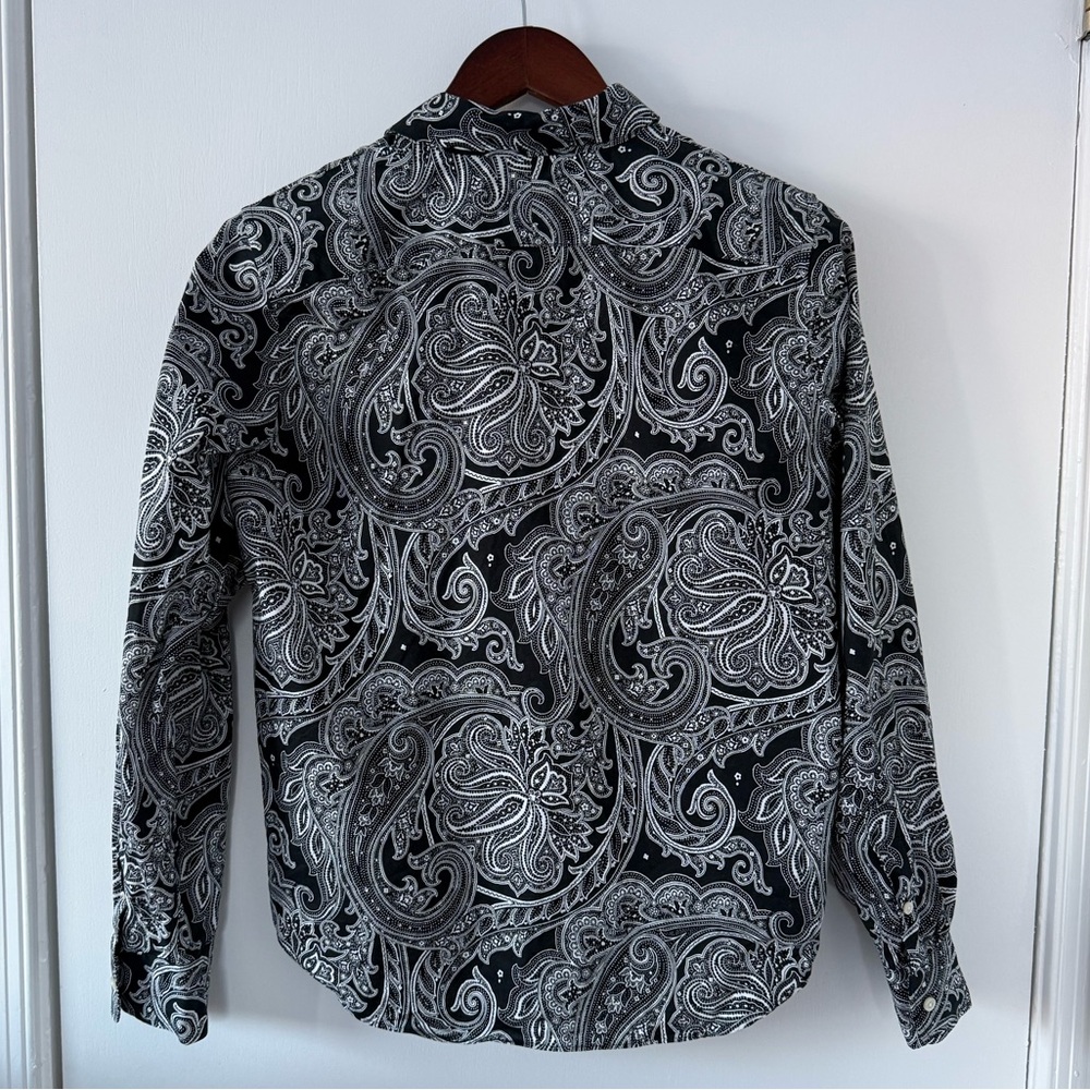 Ralph Lauren Black & White Paisley Button-Down | Classic & Polished - Picture 3 of 3